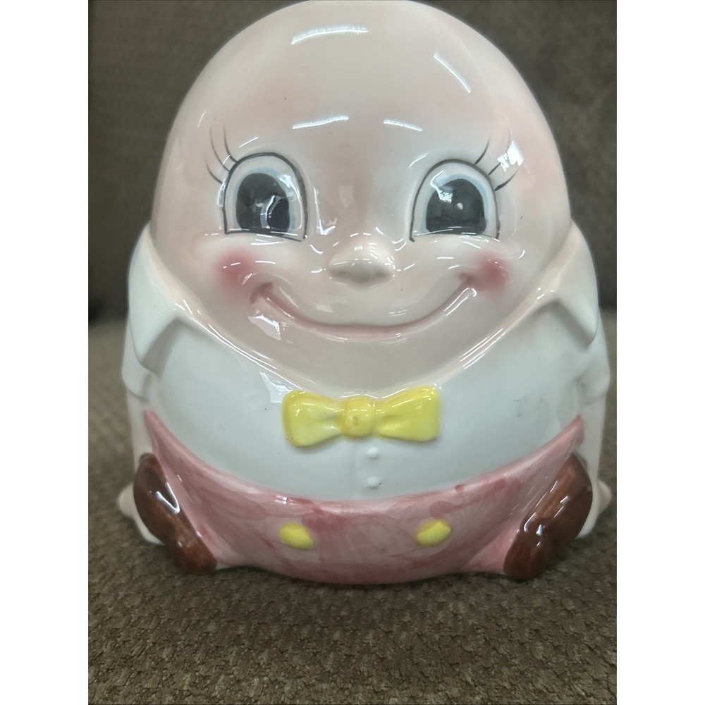 Vintage Humpty Dumpty Ceramic Planters Set of 2 Pink Blue Nursery Rhyme Kitsch - Picture 4 of 16
